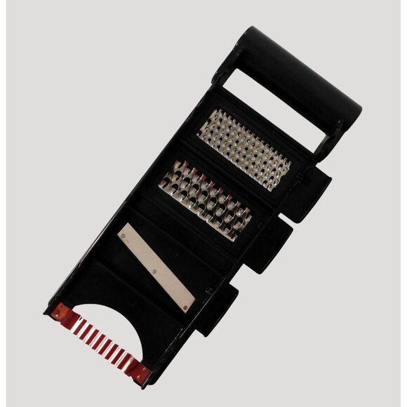 Mandoline Vegetable Grater Slicer 4 Interchangeable Blades Black Plastic Frame - Picture 4 of 4